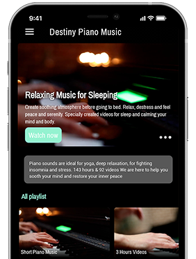Piano sounds are ideal for yoga, deep relaxation, for fighting insomnia and stress.